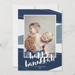Geometriskt block Hanukkah och jul Intertron Julkort