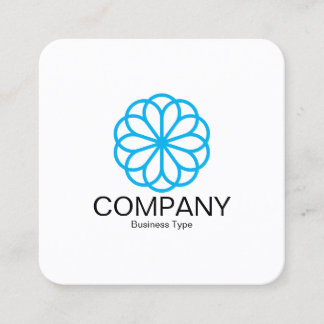 Geometriskt blomma 06 - Vitt Fyrkantigt Visitkort