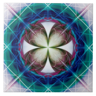 Geometriskt blommigt mönster kakelplatta