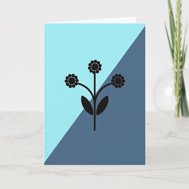 Geometriskt blommigt mönsterkort kort (Framsida)