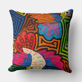 Geometriskt Blommönster för abstrakt - fetfärgad Kudde