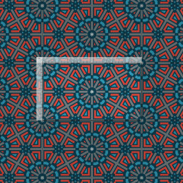 Geometriskt Blommönster för antikt mosaik Tyg