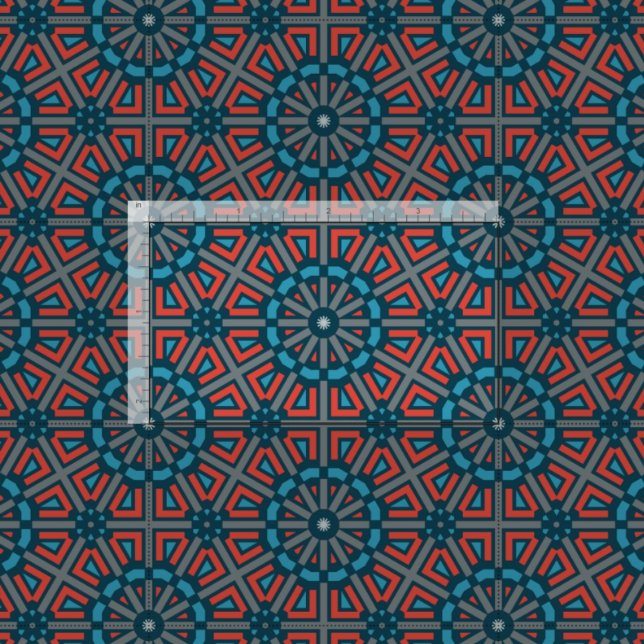 Geometriskt Blommönster för antikt mosaik Tyg (Skapare uppladdad)