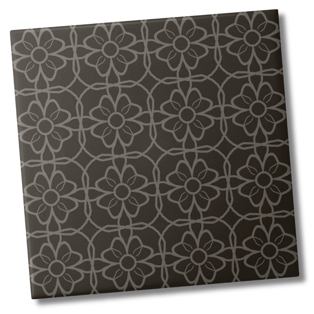Geometriskt Blommönster för enkel Elegant Vintage Kakelplatta (Simple Elegant Vintage Geometric Floral Pattern Ceramic Tile)