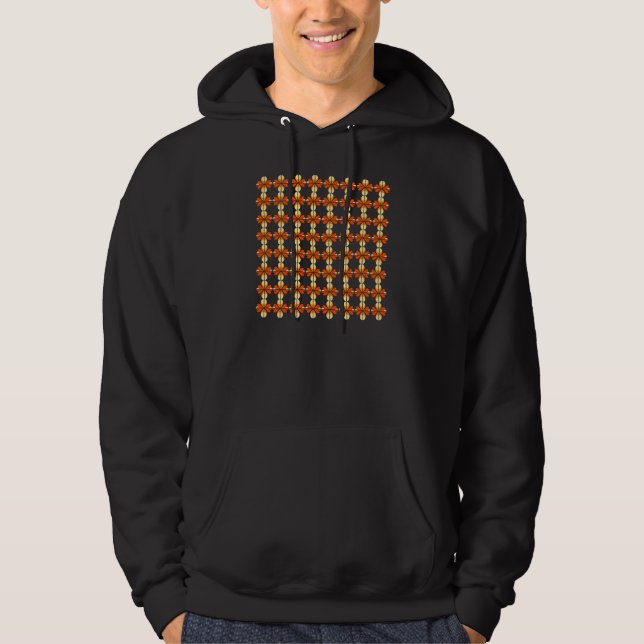 Geometriskt Blommönster Hoodie (Framsida)