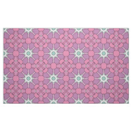 Geometriskt blommönster i rosa och grön nyans tyg