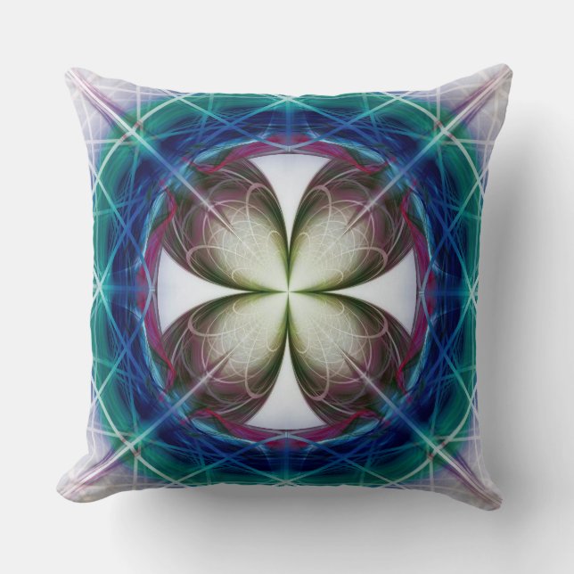 Geometriskt blommönster kudde (Framsida)