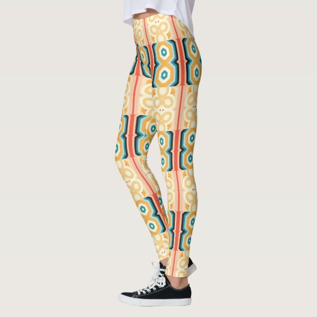 Geometriskt blommönster leggings (Vänster)