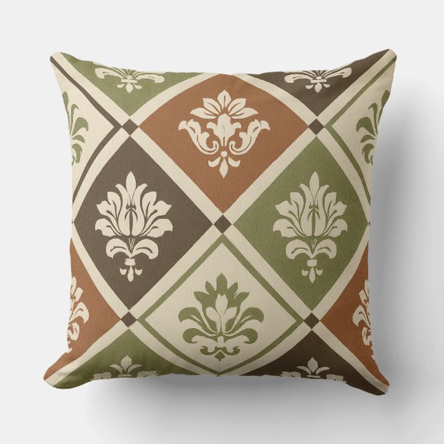 Geometriskt Blommotiv Kudde (Framsida)