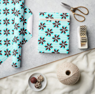 Geometriskt blomsterabstrakt snöflinga sömlös presentpapper