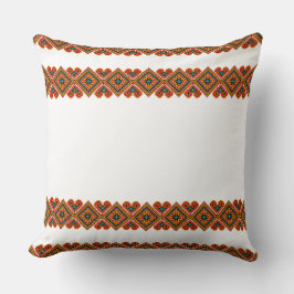 Geometriskt broderat utseende kudde