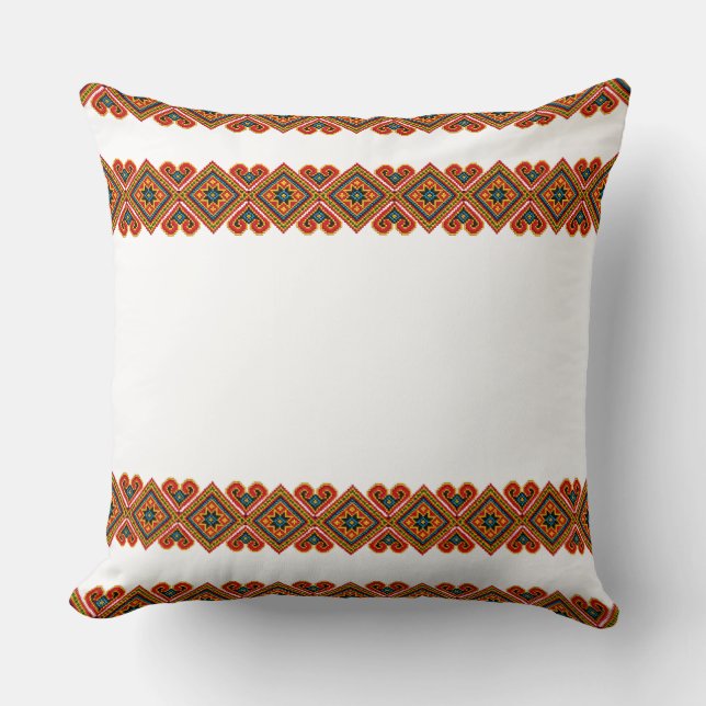 Geometriskt broderat utseende kudde (Framsida)