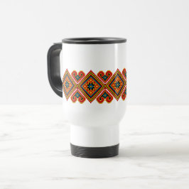 Geometriskt broderiliknande utseende resemugg