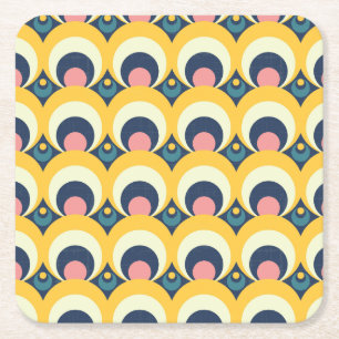 Geometriskt cirkla mönster underlägg papper kvadrat