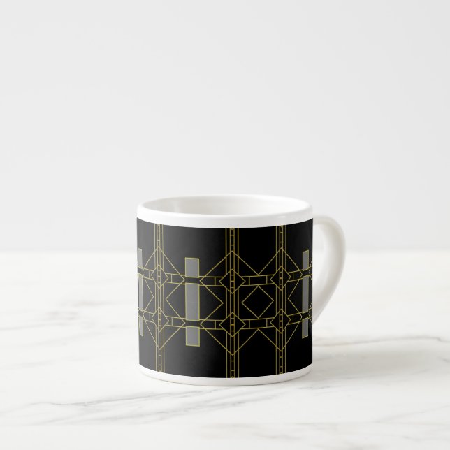 Geometriskt deco Mönster Espressomugg (Framsida höger)