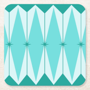 Geometriskt diamanter & Starbursts Underlägg Papper Kvadrat