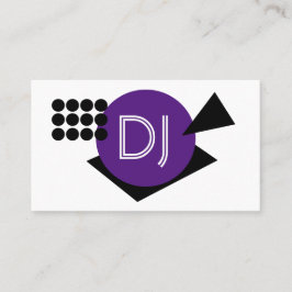 Geometriskt DJ-logotyp lila former Visitkort