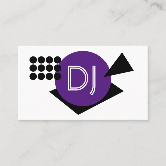 Geometriskt DJ-logotyp lila former Visitkort (Framsida)
