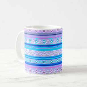 geometriskt etniskt stam-mönster av amerikansk ind kaffemugg