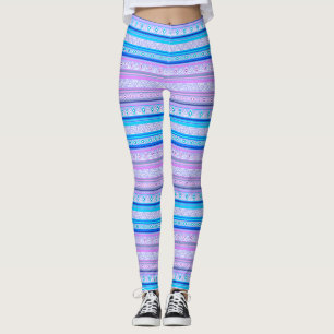 geometriskt etniskt stam-mönster av amerikansk ind leggings