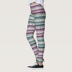 geometriskt etniskt stam-mönster av amerikansk ind leggings