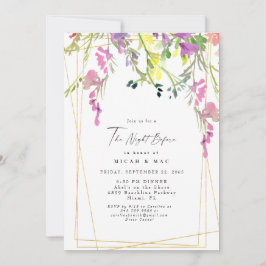 Geometriskt färgämne för Wildblomma natten före Inbjudningar