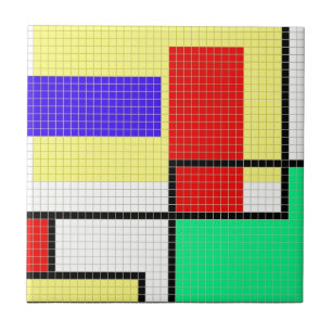 Geometriskt färgrikt PIXELmönster Kakelplatta