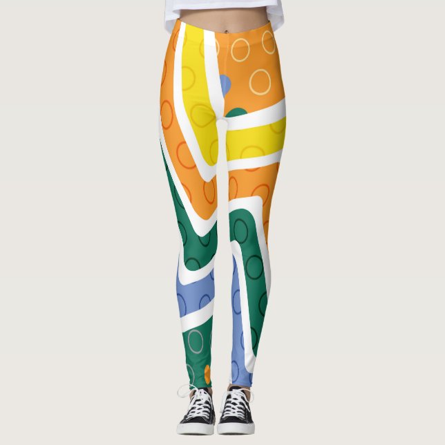 Geometriskt Figurer 3 Leggings (Framsida)