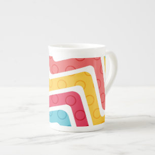 Geometriskt Figurer 4 Benporslin Mugg