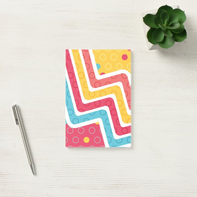 Geometriskt Figurer 4 Post-it Block (Kontor)