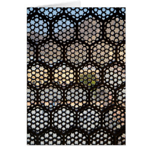Geometriskt gallerfönster, Indien Hälsningskort
