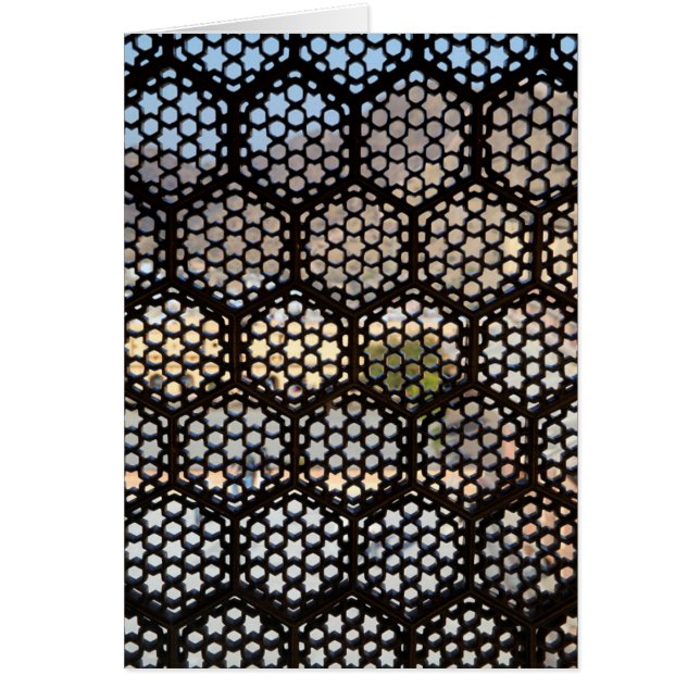 Geometriskt gallerfönster, Indien Hälsningskort (Framsidan)