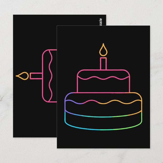 Geometriskt glöd vykort (Fram/baksida)