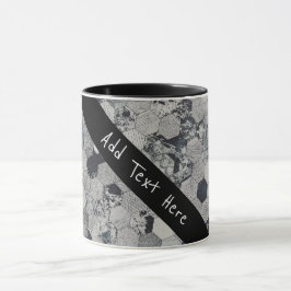 Geometriskt Grått, Vit och Svart Hexagon Mönster Mugg