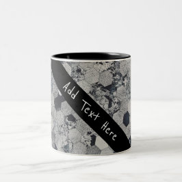 Geometriskt Grått, Vit och Svart Hexagon Mönster Två-Tonad Mugg