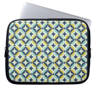 Geometriskt guld- & blåttmönster laptop fodral