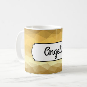 Geometriskt guld- verkställer personlignamnmuggen kaffemugg