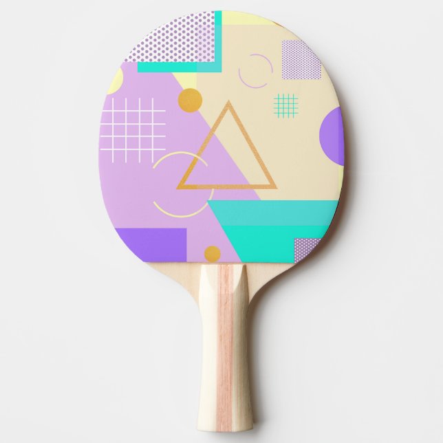 Geometriskt gult tryck pingisracket (Framsidan)