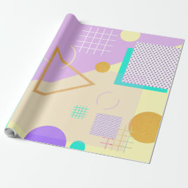 Geometriskt gult tryck presentpapper
