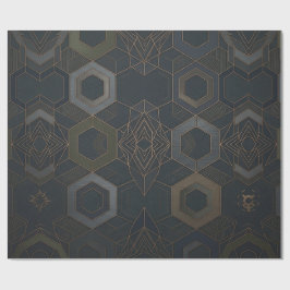 Geometriskt gyllene mönster 2025 presentpapper