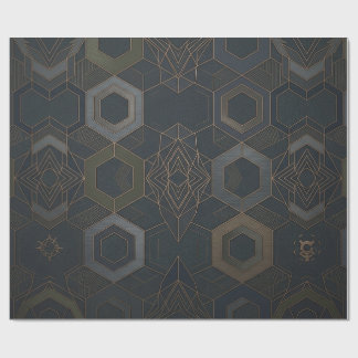Geometriskt gyllene mönster 2025 presentpapper