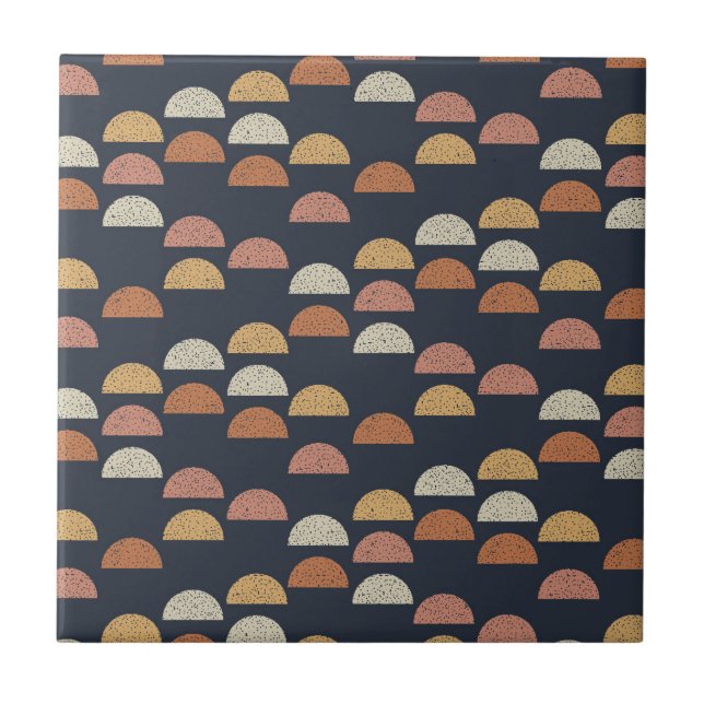 Geometriskt halvt cirklar mönster kakelplatta (Framsidan)