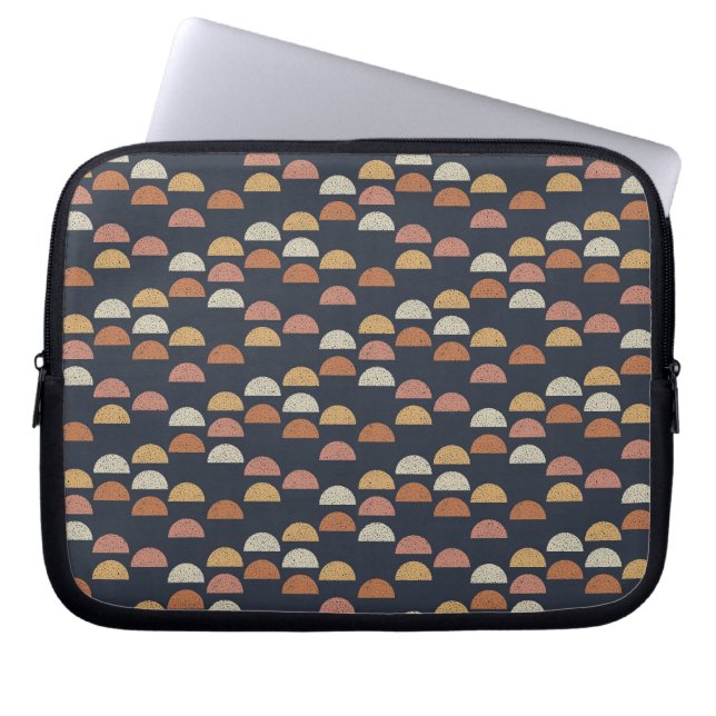 Geometriskt halvt cirklar mönster laptop fodral (Framsidan)