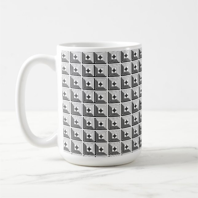 Geometriskt hängande mönster kaffemugg (Vänster)