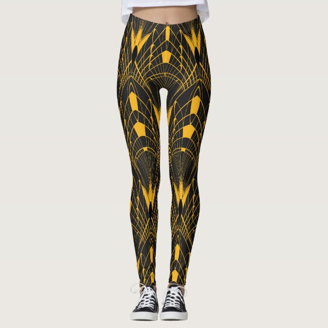 Geometriskt harmoni: Digital prydnadsdesign Leggings (Framsida)
