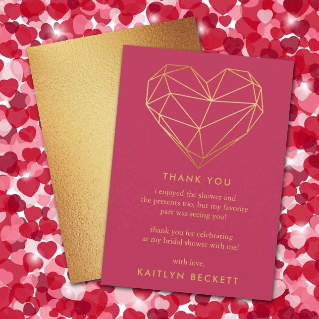 Geometriskt hjärta bröllopsdusch på Alla hjärtans  Tack Kort (Skapare uppladdad)
