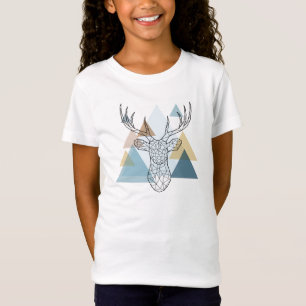 Geometriskt hjortporträtt t shirt