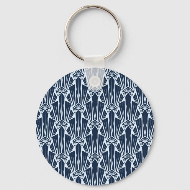Geometriskt Inslag: Styliserat Modern Mönster Nyckelring (Framsida)