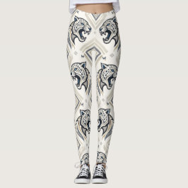 Geometriskt Jaguar-mönster – Tribal Streetwear Leg Leggings