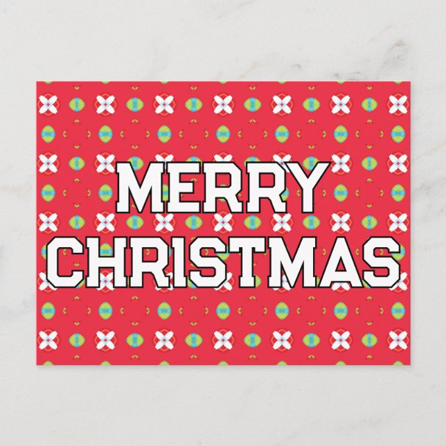 Geometriskt julmönster - Högtidskort Helg Vykort (Framsida)